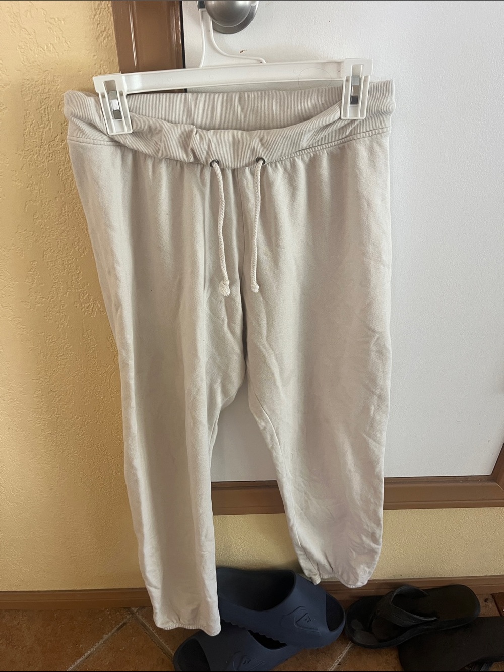 Light Beige Drawstring Sweatpants